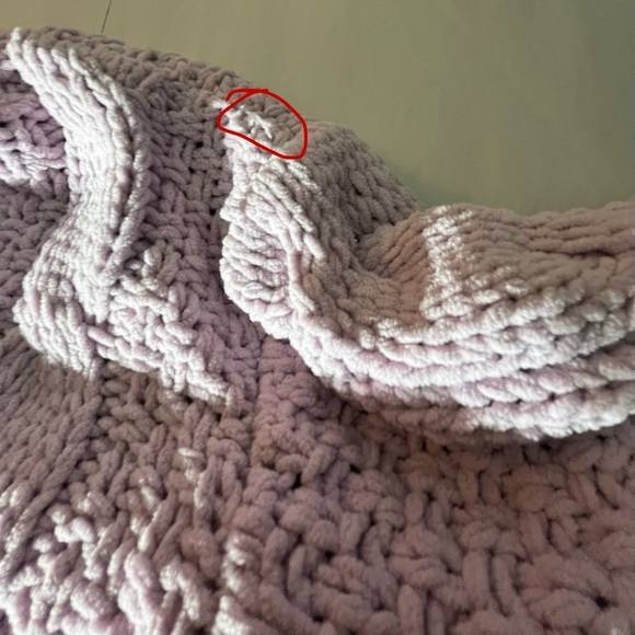 Lavender Cable Knit Crop Turtleneck Sweater grandma core Large - Picture 8 of 8